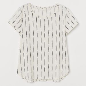 Cream Tee with Black Pattern Short Sleeve (MAKE AN OFFER)